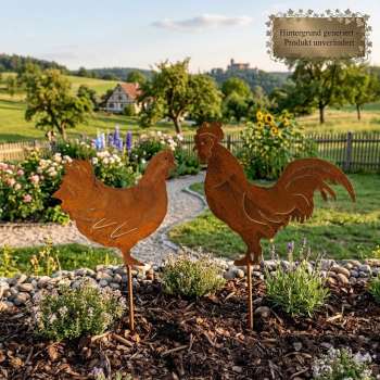 Schlichter Beetstecker Henne ca. 26 cm - Gartendekoration